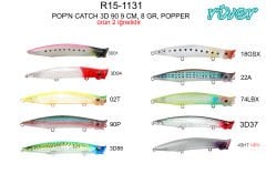 River Pop'n Catch 3D 90 9Cm 8G Popper Sahte Balık D88