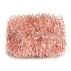 Sasi Silikon 6.5cm 100P Şeffaf Kırmızı Simli