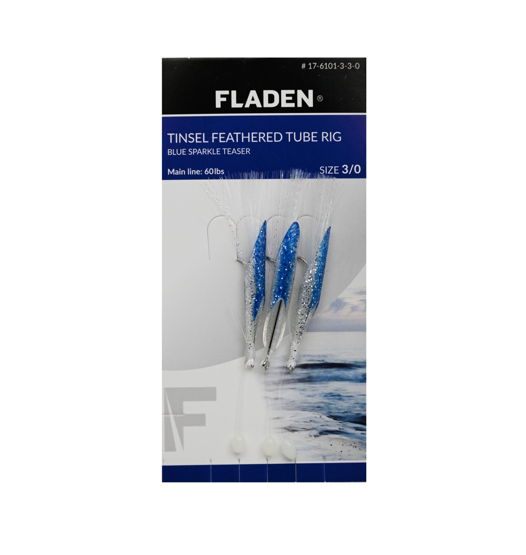 FLADEN SABIKI  TINSEL FEATHERED TUBE BLUE #3/0 3K
