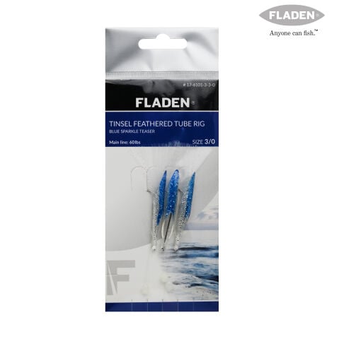 FLADEN SABIKI  TINSEL FEATHERED TUBE BLUE #3/0 3K
