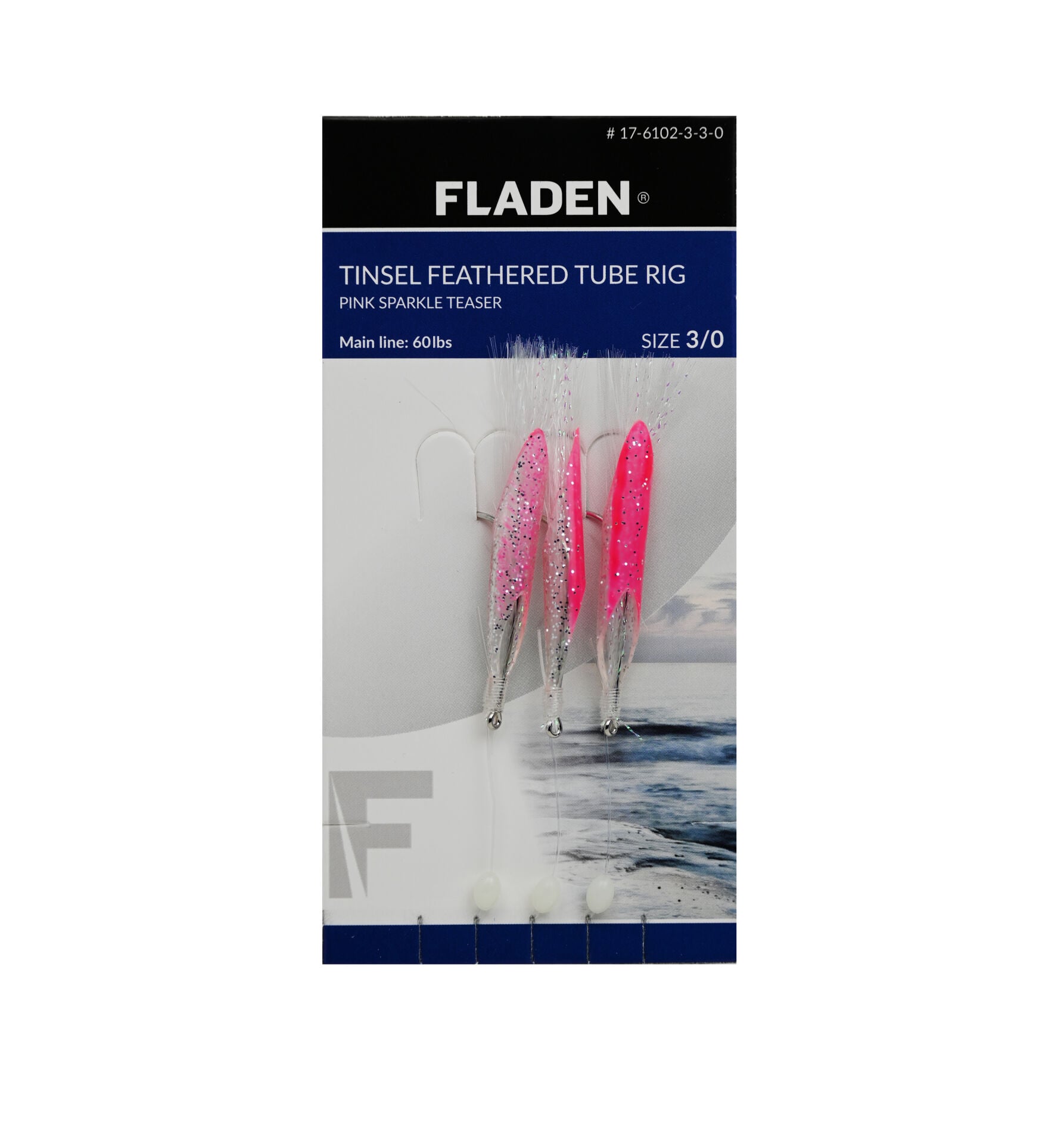FLADEN SABIKI TINSEL FEATHERED TUBE PINK #3/0 3K
