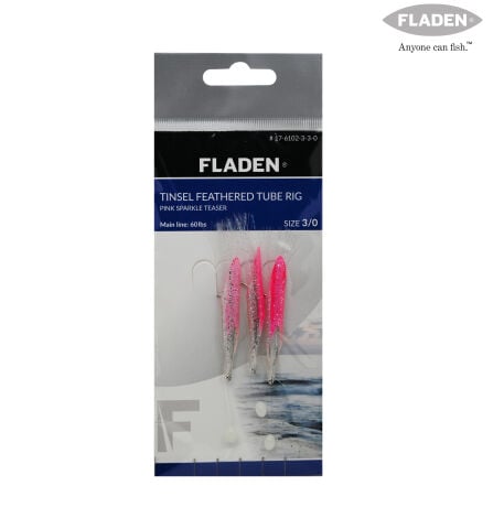 FLADEN SABIKI TINSEL FEATHERED TUBE PINK #3/0 3K