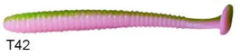 Lucky John S-Shad Tail 3.8'' (9.65 cm) 5P Silikon Yem T42